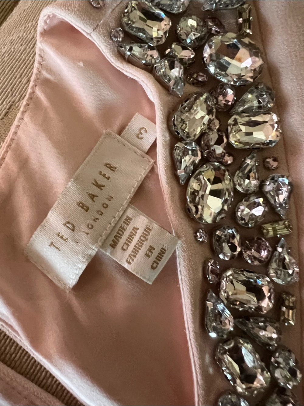 Ted Baker pink  Embellished Neck Midi Dress